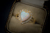 18k YELLOW GOLD HEART SHAPPED OPAL RING - SinCityFinds Jewelry