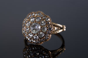 ROSE CUT DIAMOND CLUSTER RING - SinCityFinds Jewelry