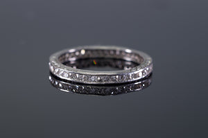 ART DECO FRENCH CUT DIAMOND ETERNITY BAND IN PLATINUM SIZE 5 1/4 - SinCityFinds Jewelry