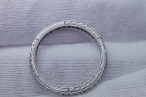 ART DECO FRENCH CUT DIAMOND ETERNITY BAND IN PLATINUM SIZE 5 1/4 - SinCityFinds Jewelry