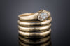 18K YELLOW GOLD COILED SNAKE RING WITH PEAR DIAMOND - SinCityFinds Jewelry