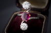 VINTAGE RUBY AND DIAMOND PLATINUM RING - SinCityFinds Jewelry
