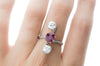 VINTAGE RUBY AND DIAMOND PLATINUM RING - SinCityFinds Jewelry