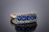 ANTIQUE SAPPHIRE AND OLD CUT DIAMOND FIVE STONE - SinCityFinds Jewelry