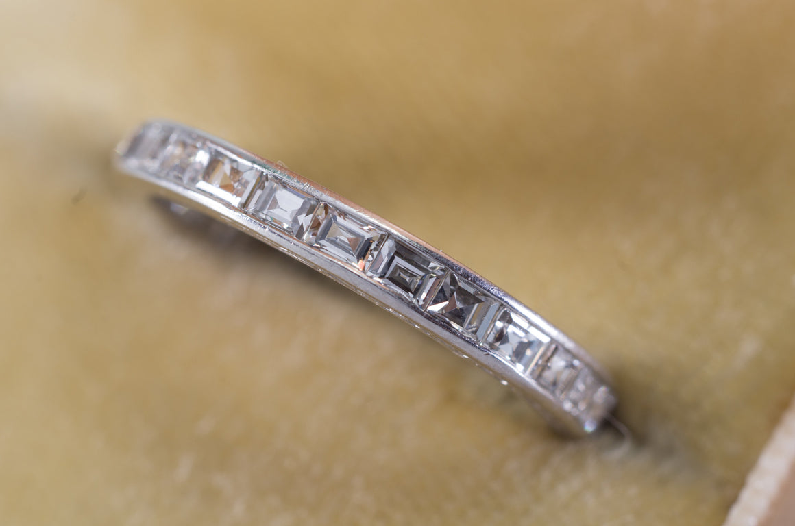 1.55CTW ART DECO STEP CUT ETERNITY BAND SIZE 5 3/4 - SinCityFinds Jewelry