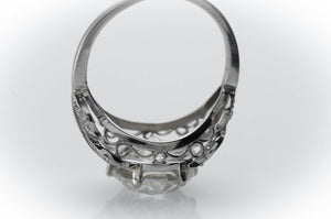 SOLITAIRE IN PLATINUM WITH DIAMOND ACCENTS - SinCityFinds Jewelry