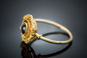 ANTIQUE FRENCH 18K GOLD SAPPHIRE RING - SinCityFinds Jewelry