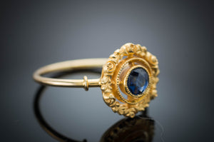 ANTIQUE FRENCH 18K GOLD SAPPHIRE RING - SinCityFinds Jewelry