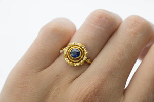 ANTIQUE FRENCH 18K GOLD SAPPHIRE RING - SinCityFinds Jewelry