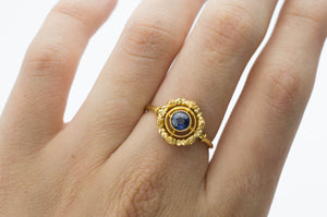 ANTIQUE FRENCH 18K GOLD SAPPHIRE RING - SinCityFinds Jewelry