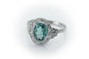 ROSE CUT DIAMOND AND BLUE GREEN TOURMALINE RING - SinCityFinds Jewelry