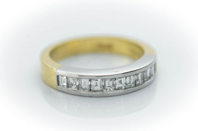 0.80CTW JB STAR HALF ETERNITY STEP CUT BAND - SinCityFinds Jewelry