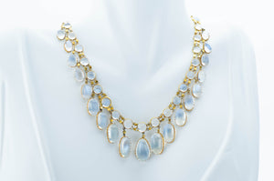 ANTIQUE MOONSTONE NECKLACE IN 15K GOLD - SinCityFinds Jewelry