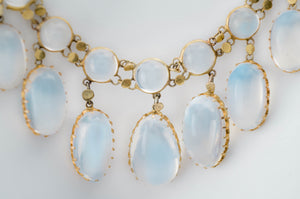 ANTIQUE MOONSTONE NECKLACE IN 15K GOLD - SinCityFinds Jewelry