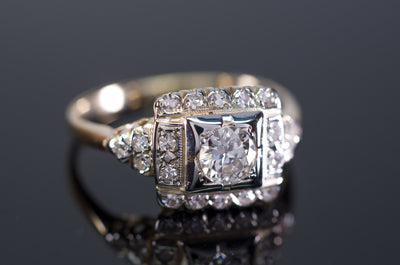 VINTAGE OLD EUROPEAN AND SINGLE CUT DIAMOND RING - SinCityFinds Jewelry