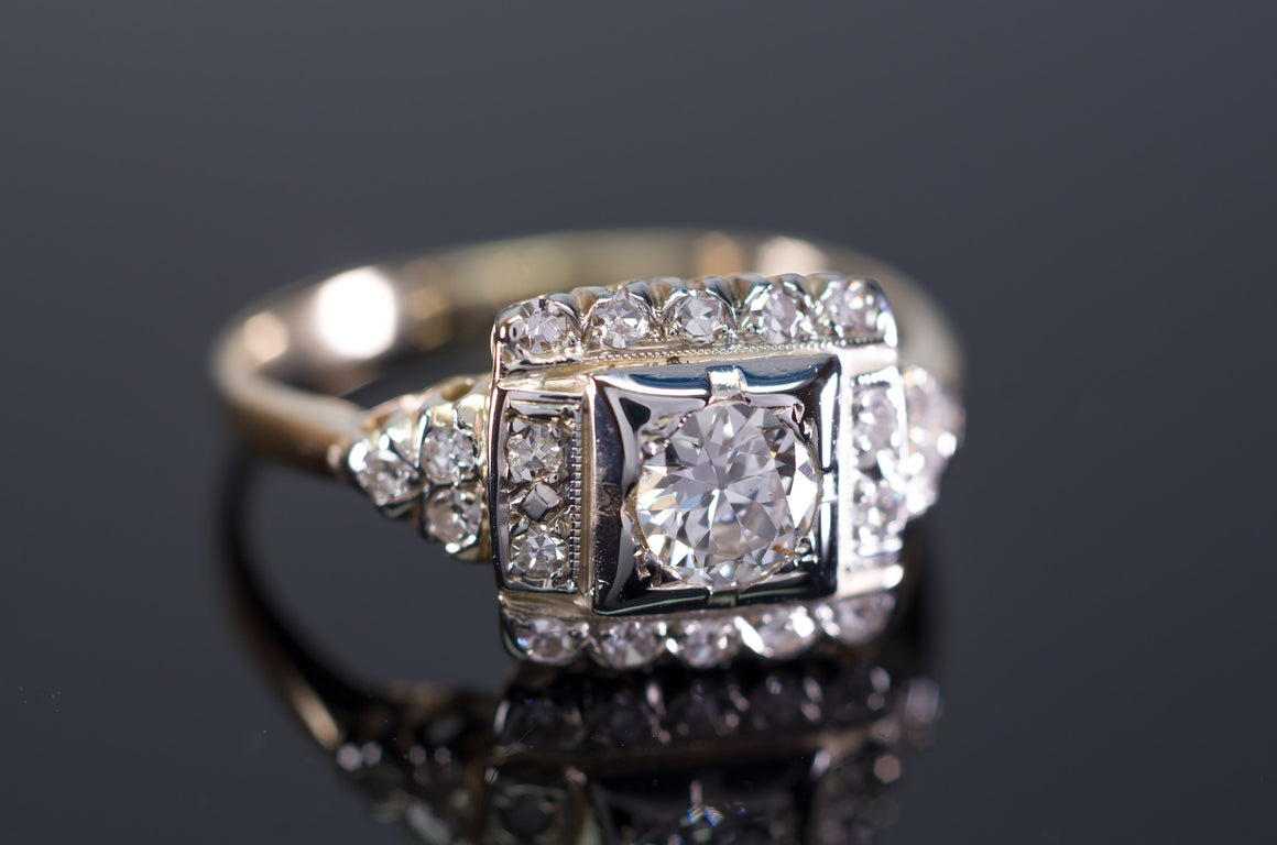 VINTAGE OLD EUROPEAN AND SINGLE CUT DIAMOND RING - SinCityFinds Jewelry