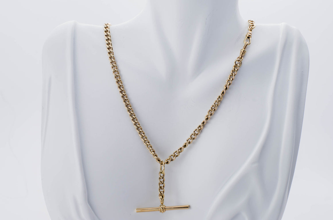 ANTIQUE HEAVY 9CT GOLD WATCH CHAIN - SinCityFinds Jewelry