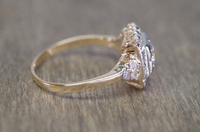 VINTAGE OLD EUROPEAN AND SINGLE CUT DIAMOND RING - SinCityFinds Jewelry