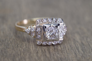 VINTAGE OLD EUROPEAN AND SINGLE CUT DIAMOND RING - SinCityFinds Jewelry