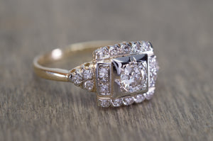 VINTAGE OLD EUROPEAN AND SINGLE CUT DIAMOND RING - SinCityFinds Jewelry