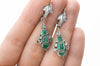 VINTAGE EMERALD AND DIAMOND LONG EARRINGS - SinCityFinds Jewelry
