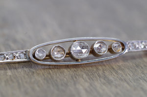 ANTIQUE ROSE CUT DIAMOND FRENCH YELLOW GOLD AND PLATINUM BROOCH - SinCityFinds Jewelry