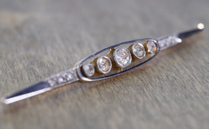 ANTIQUE ROSE CUT DIAMOND FRENCH YELLOW GOLD AND PLATINUM BROOCH - SinCityFinds Jewelry