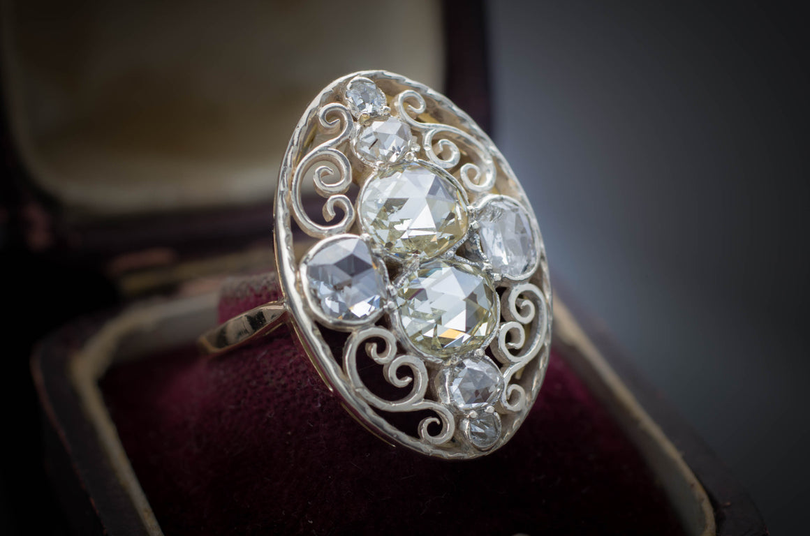 ANTIQUE ROSE CUT DIAMOND RING - SinCityFinds Jewelry