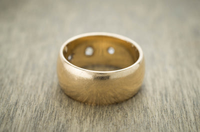 0.50CTW HEAVY GYPSY SET THREE STONE RING - SinCityFinds Jewelry