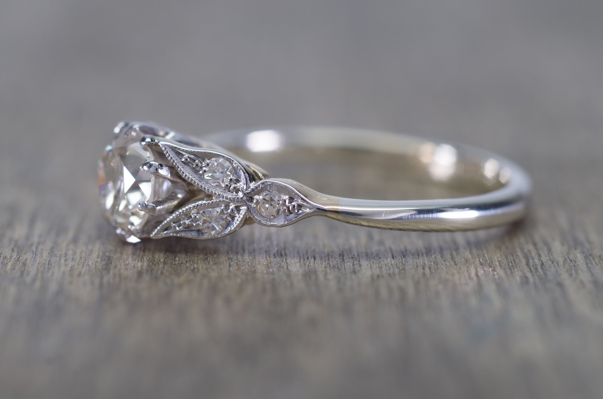 0.62CTW VINTAGE OLD EUROPEAN CUT DIAMOND RING - SinCityFinds Jewelry