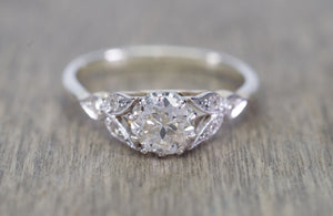 0.62CTW VINTAGE OLD EUROPEAN CUT DIAMOND RING - SinCityFinds Jewelry