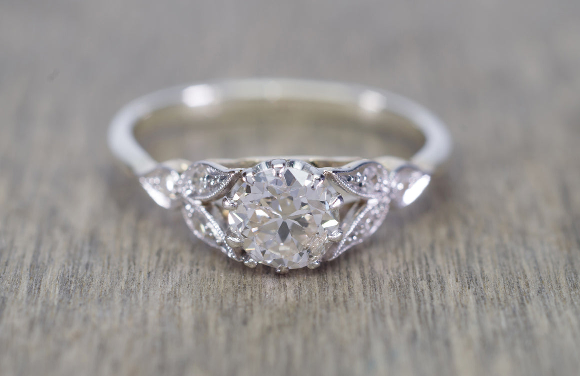 0.62CTW VINTAGE OLD EUROPEAN CUT DIAMOND RING - SinCityFinds Jewelry