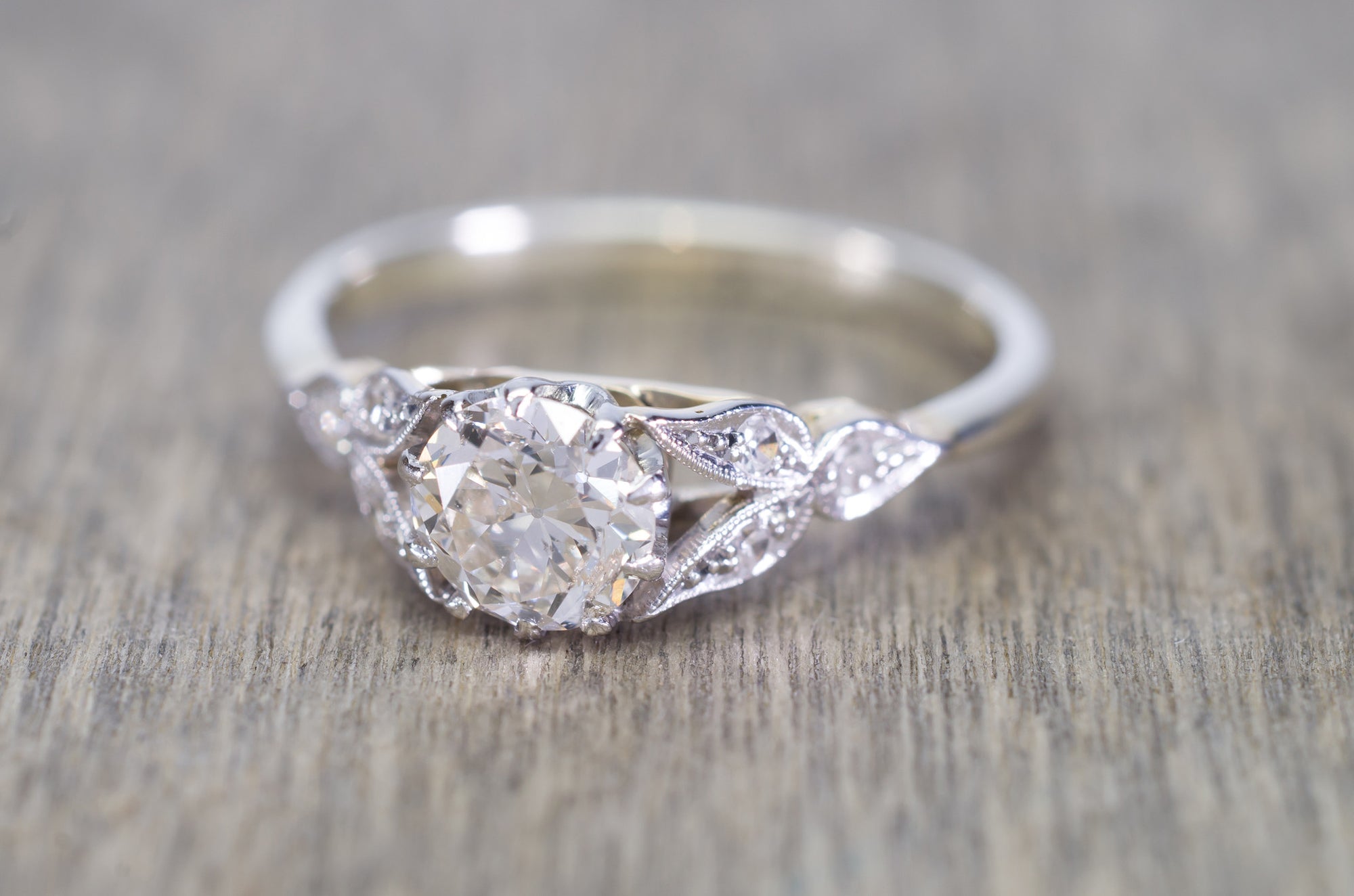 0.62CTW VINTAGE OLD EUROPEAN CUT DIAMOND RING - SinCityFinds Jewelry