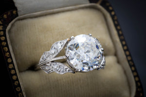 SOLITAIRE IN PLATINUM WITH DIAMOND ACCENTS - SinCityFinds Jewelry