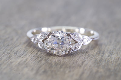 0.62CTW VINTAGE OLD EUROPEAN CUT DIAMOND RING - SinCityFinds Jewelry