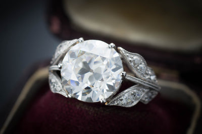 SOLITAIRE IN PLATINUM WITH DIAMOND ACCENTS - SinCityFinds Jewelry
