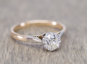 0.64CT OLD EUROPEAN DIAMOND EDWARDIAN SOLITAIRE - SinCityFinds Jewelry