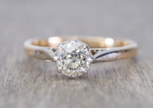 0.64CT OLD EUROPEAN DIAMOND EDWARDIAN SOLITAIRE - SinCityFinds Jewelry