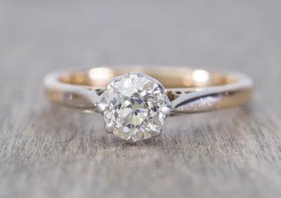 0.64CT OLD EUROPEAN DIAMOND EDWARDIAN SOLITAIRE - SinCityFinds Jewelry