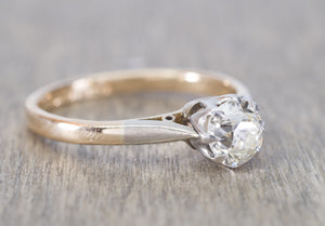 0.64CT OLD EUROPEAN DIAMOND EDWARDIAN SOLITAIRE - SinCityFinds Jewelry