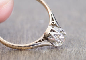 0.64CT OLD EUROPEAN DIAMOND EDWARDIAN SOLITAIRE - SinCityFinds Jewelry