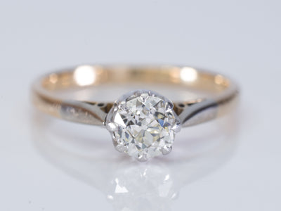 0.64CT OLD EUROPEAN DIAMOND EDWARDIAN SOLITAIRE - SinCityFinds Jewelry