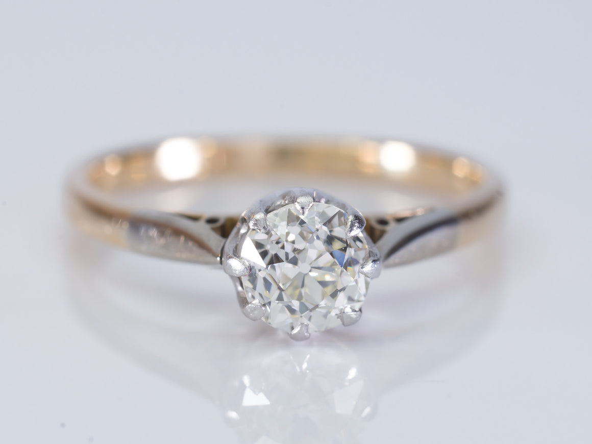 0.64CT OLD EUROPEAN DIAMOND EDWARDIAN SOLITAIRE - SinCityFinds Jewelry