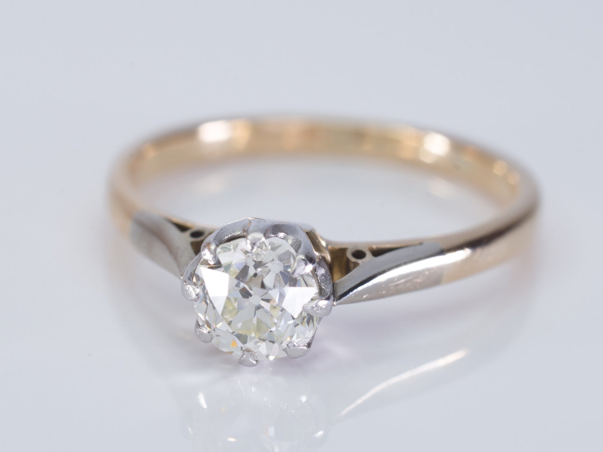 0.64CT OLD EUROPEAN DIAMOND EDWARDIAN SOLITAIRE - SinCityFinds Jewelry