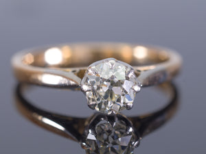 0.64CT OLD EUROPEAN DIAMOND EDWARDIAN SOLITAIRE - SinCityFinds Jewelry