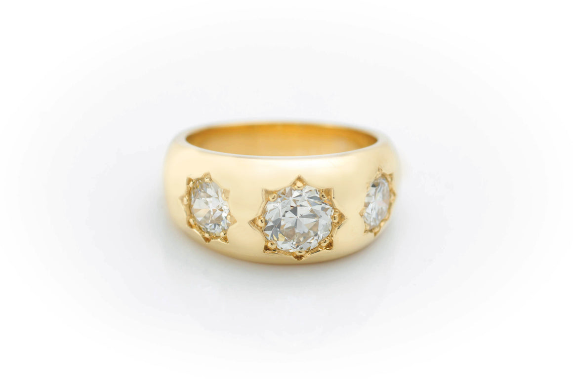 1.9CTW OLD EUROPEAN CUT GYPSY STYLE RING - SinCityFinds Jewelry