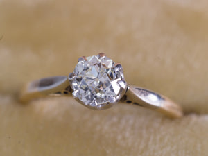 0.64CT OLD EUROPEAN DIAMOND EDWARDIAN SOLITAIRE - SinCityFinds Jewelry