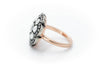 ROSE CUT DIAMOND RING IN ROSE GOLD AND SILVER - SinCityFinds Jewelry