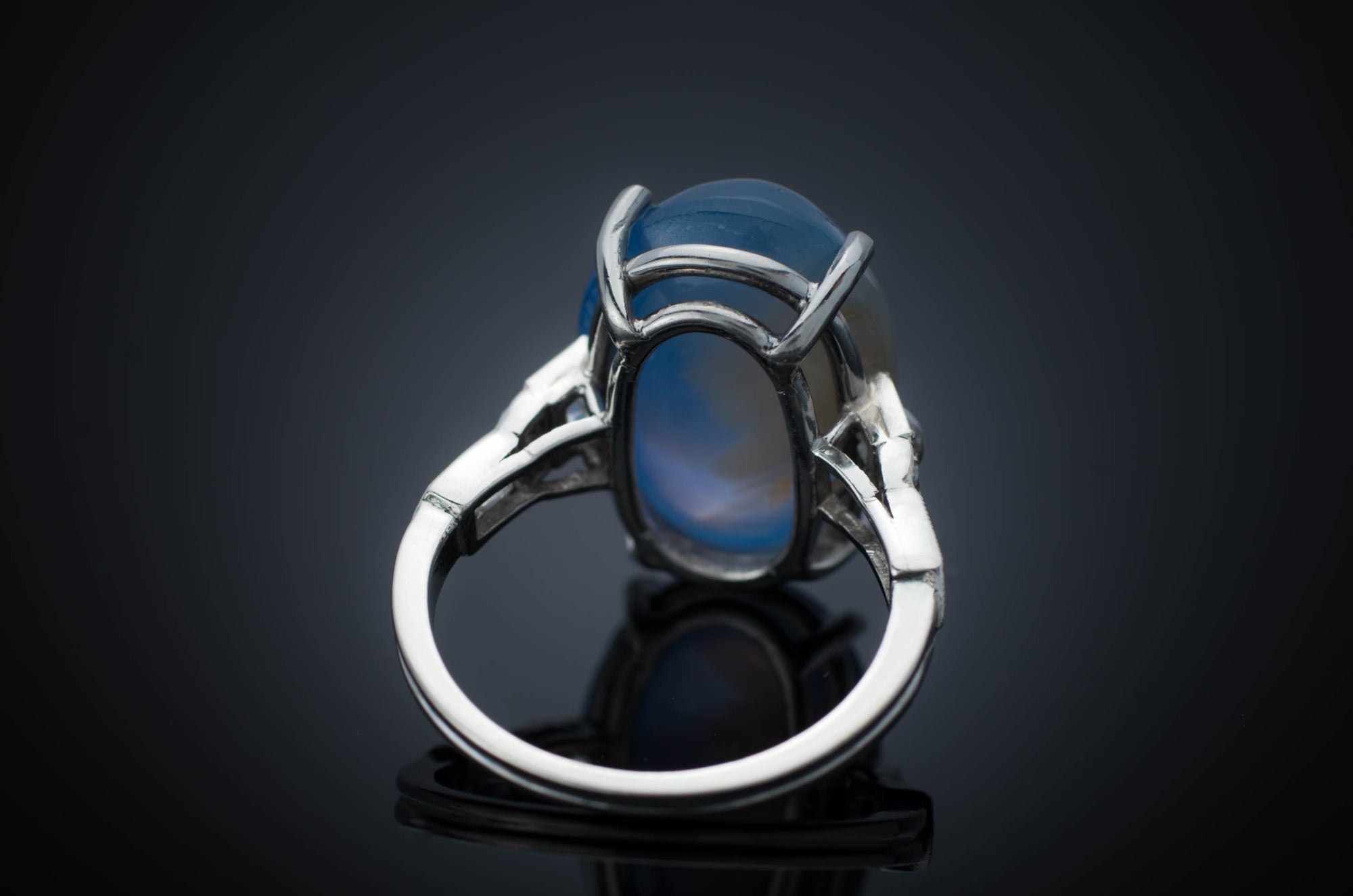 21CT STAR SAPPHIRE RING IN PLATINUM - SinCityFinds Jewelry