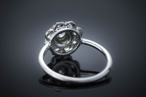 OLD EUROPEAN CUT DIAMOND CLUSTER HALO RING - SinCityFinds Jewelry